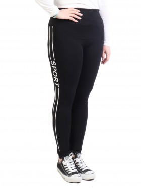 Plus Size Women "Sport" & Stripes Yoga/Running Pants